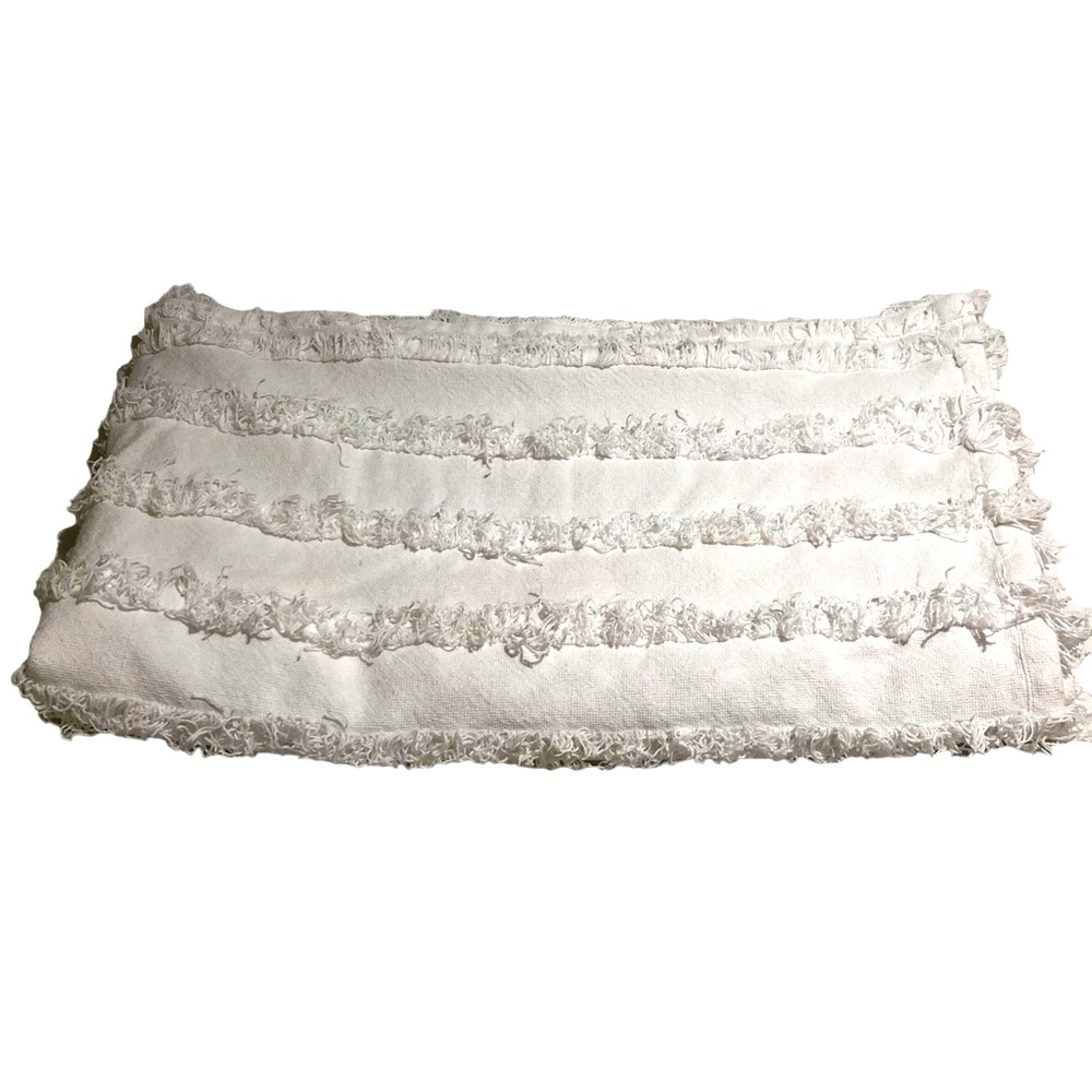 Pure Cotton Vintage Style Throw Blanket Natural Boho Granny Baby Cottagecore